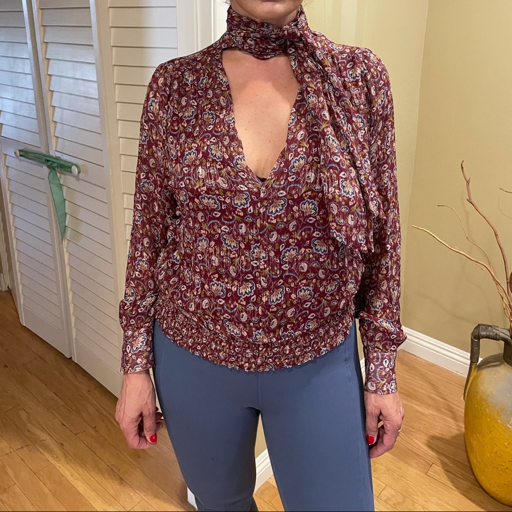 Ramy Brook High Neck Floral Blouse